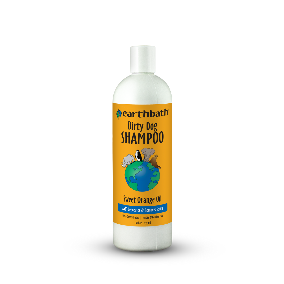 Earthbath Dirty Dog Shampoo bottle with label on a white background