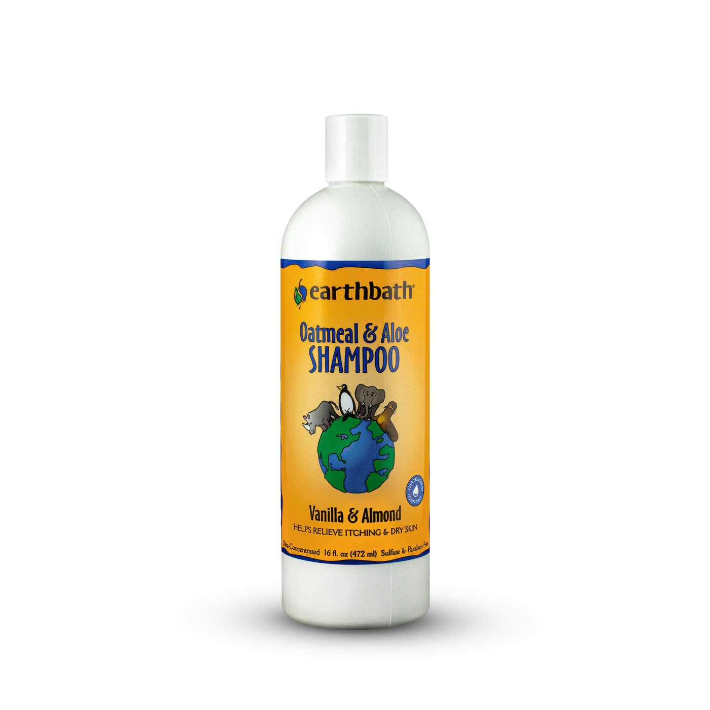 earthbath® Oatmeal & Aloe Shampoo, Vanilla & Almond, Helps Relieve Itchy Dry Skin, Made in USA, 16 oz
