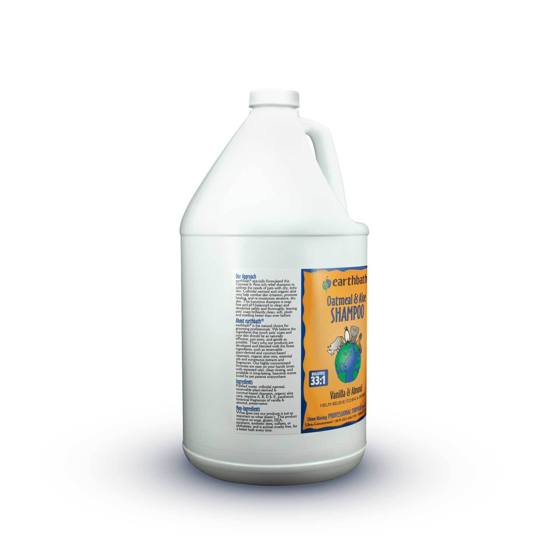 earthbath® Oatmeal & Aloe Shampoo, Vanilla & Almond, Helps Relieve Itchy Dry Skin, Made in USA, 128 oz
