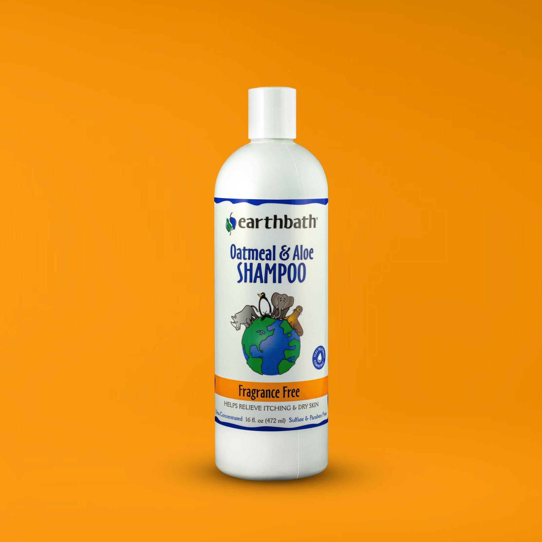 earthbath® Oatmeal & Aloe Shampoo, Fragrance Free, Helps Relieve Itchy Dry Skin, Made in USA, 16 oz