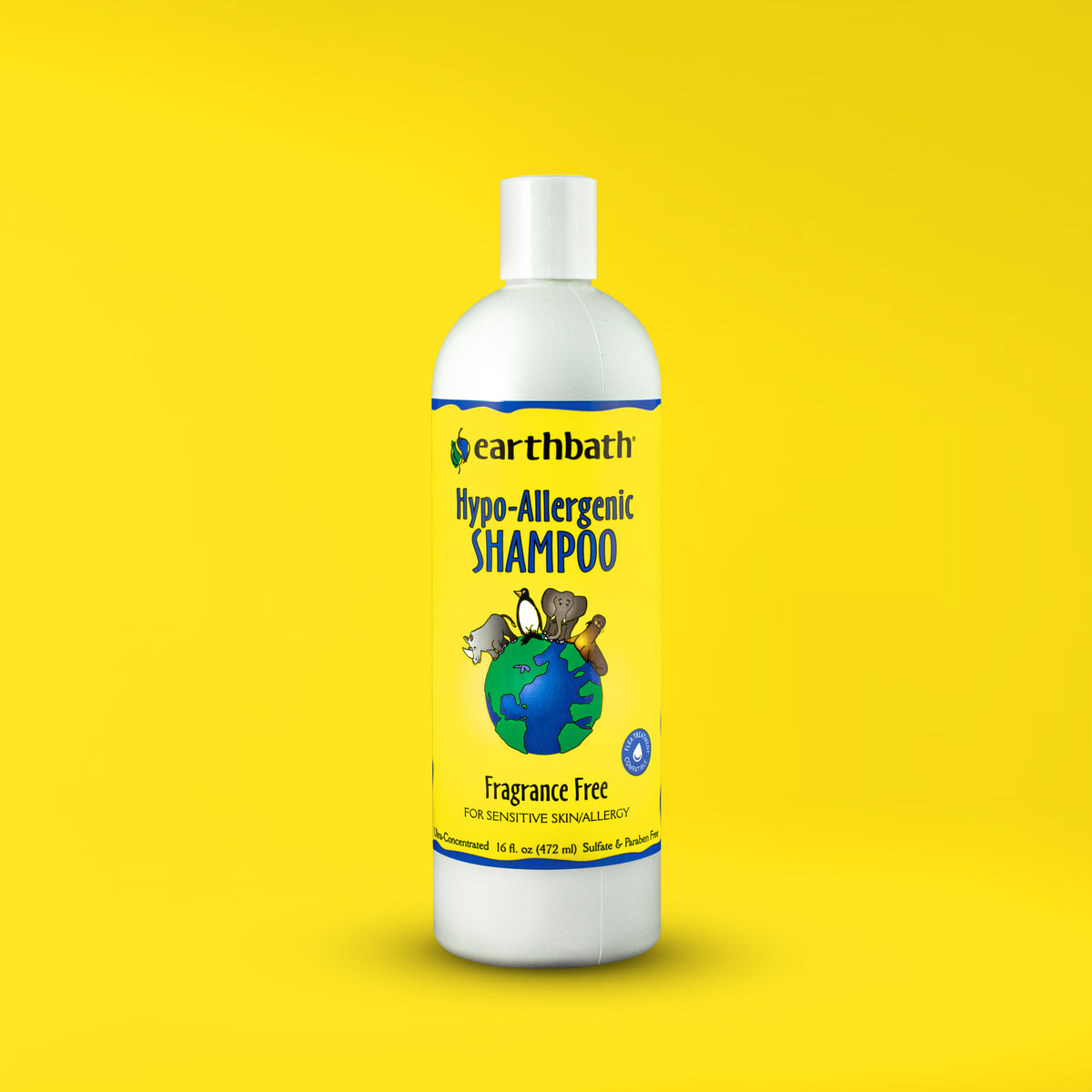 earthbath® Hypo-Allergenic Shampoo, Fragrance Free, For Sensitive Skin, Made in USA, 16 oz