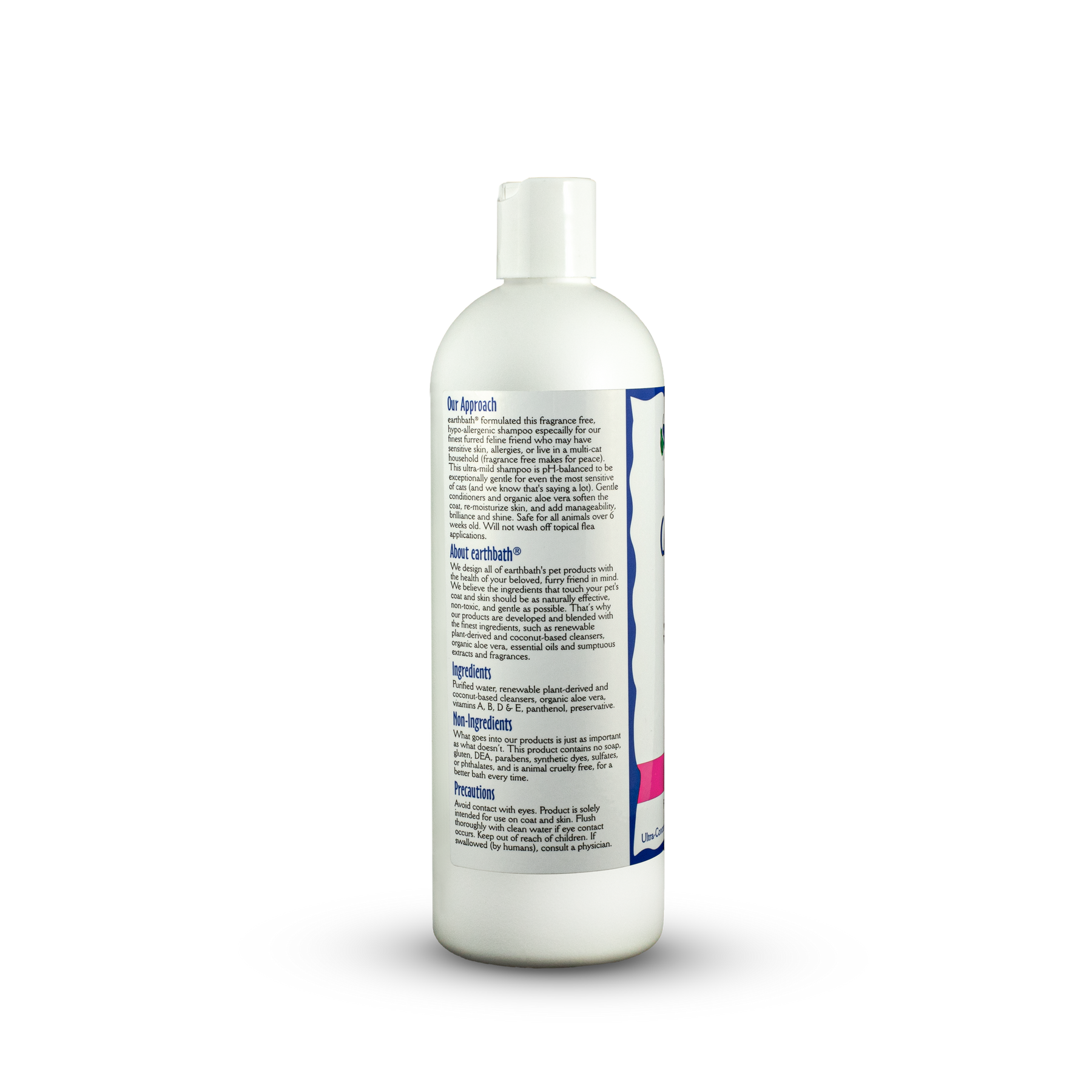 earthbath® Hypo-Allergenic Cat Shampoo, Fragrance Free, for Sensitive Skin, Made in USA, 16 oz