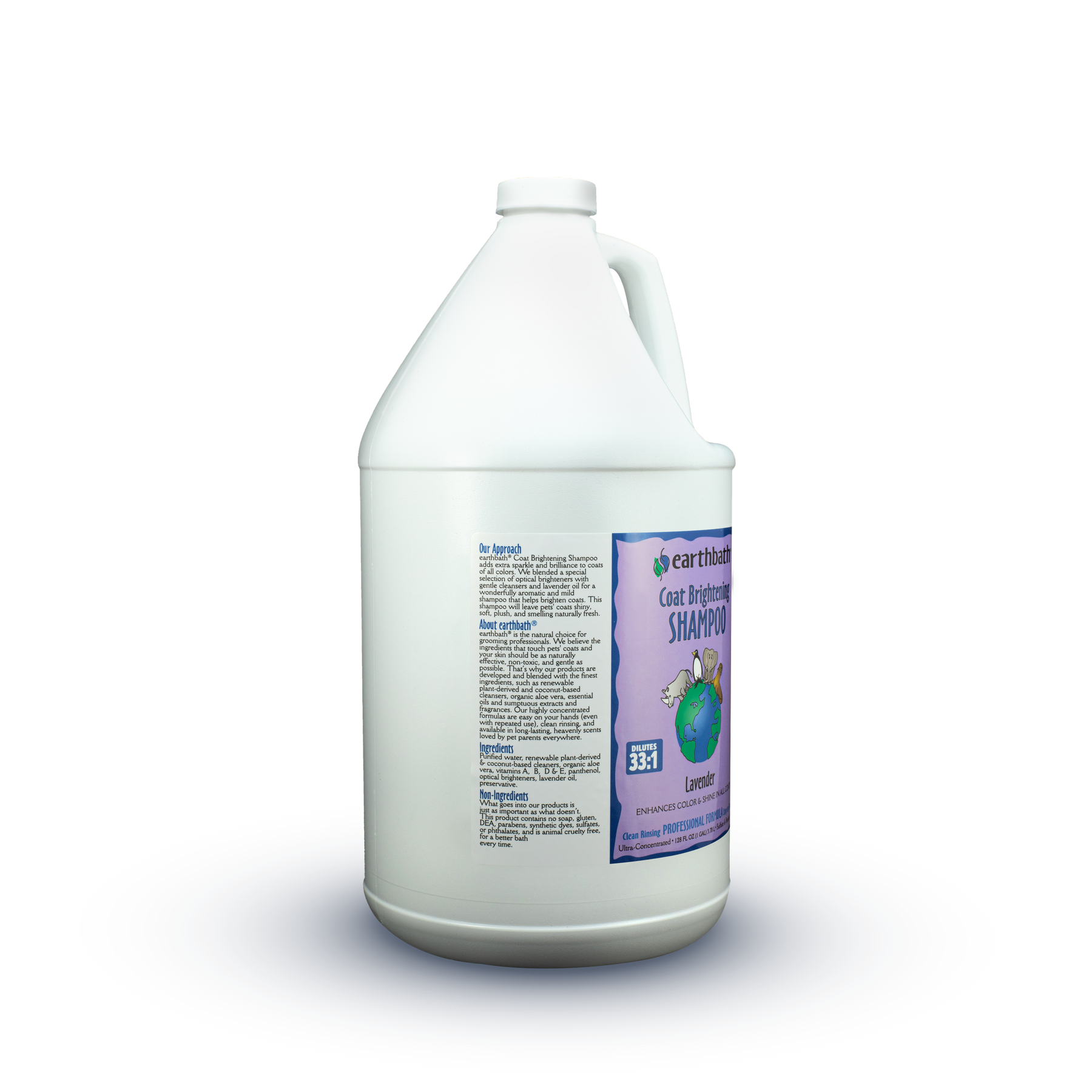 earthbath® Coat Brightening Shampoo, Lavender, Enhances Color & Shine in All Coats, Made in USA, 128 oz