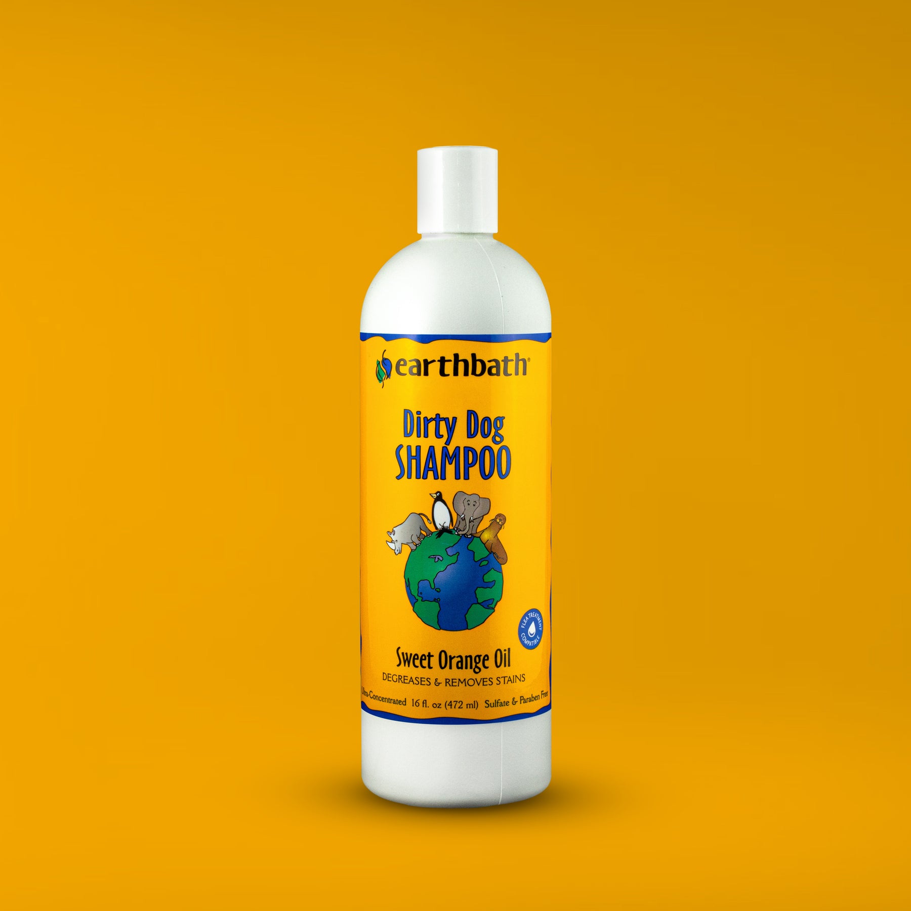 earthbath® Dirty Dog Shampoo Sweet Orange Oil, Degreases & Removes Stains, Made in USA, 16 oz