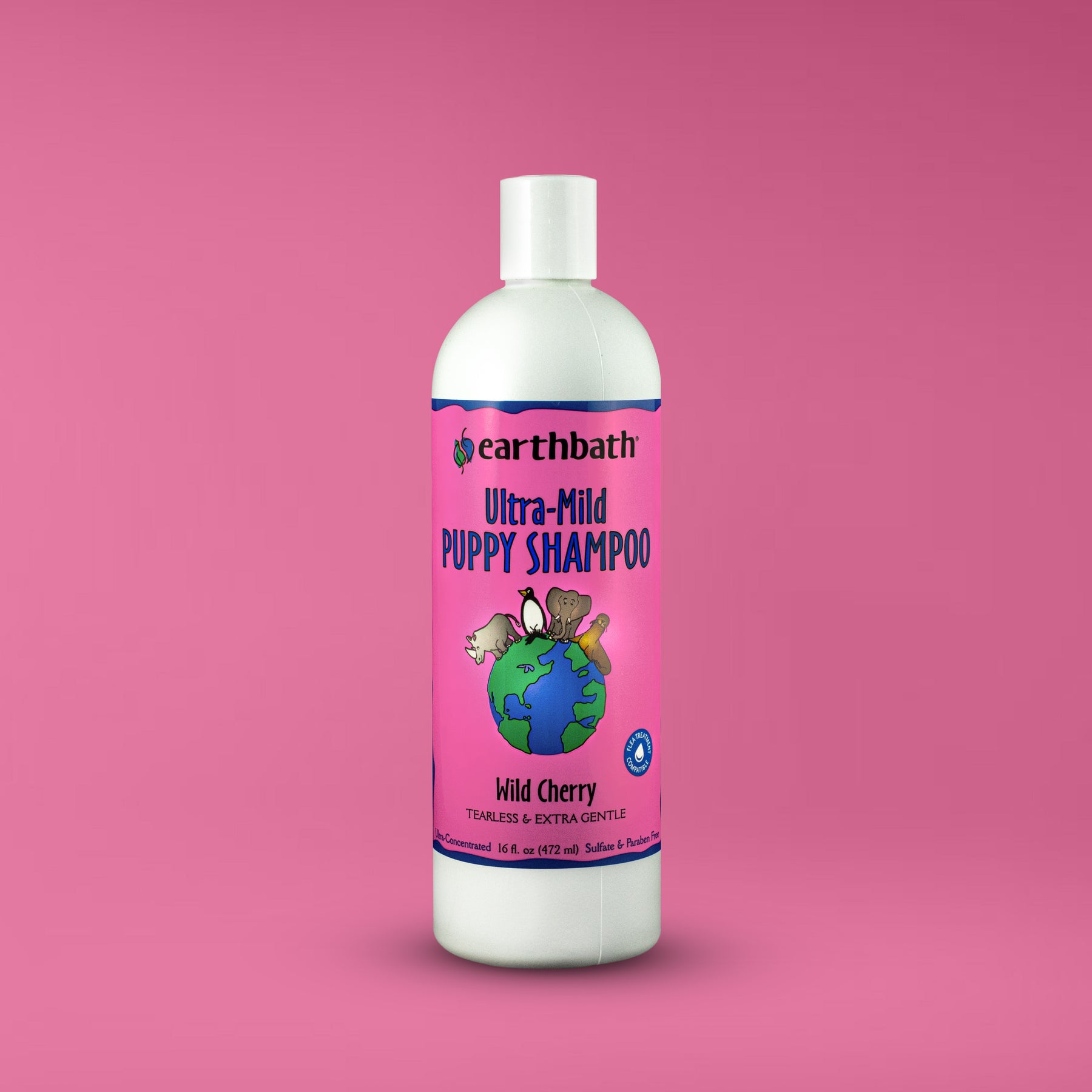 earthbath® Ultra-Mild Puppy Shampoo, Wild Cherry, Tearless & Extra Gentle, Made in USA, 16 oz