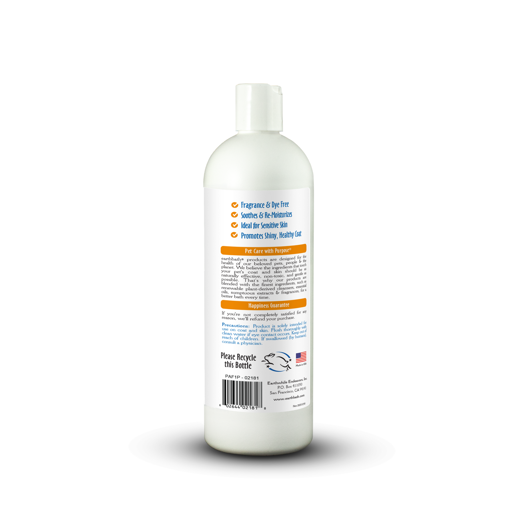 White bottle with label on a white background