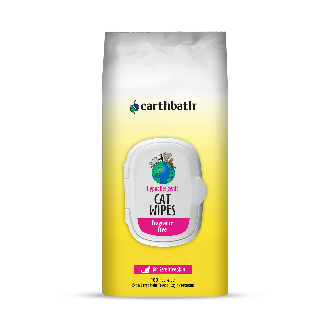 Earthbath Hypo-Allergenic Fragrance Free Cat Grooming Wipes