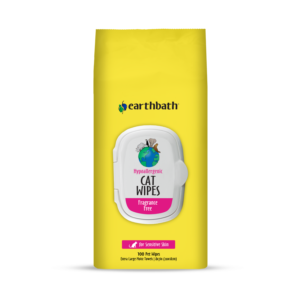 Hypoallergenic Cat Wipes, for Sensitive Skin earthbath®