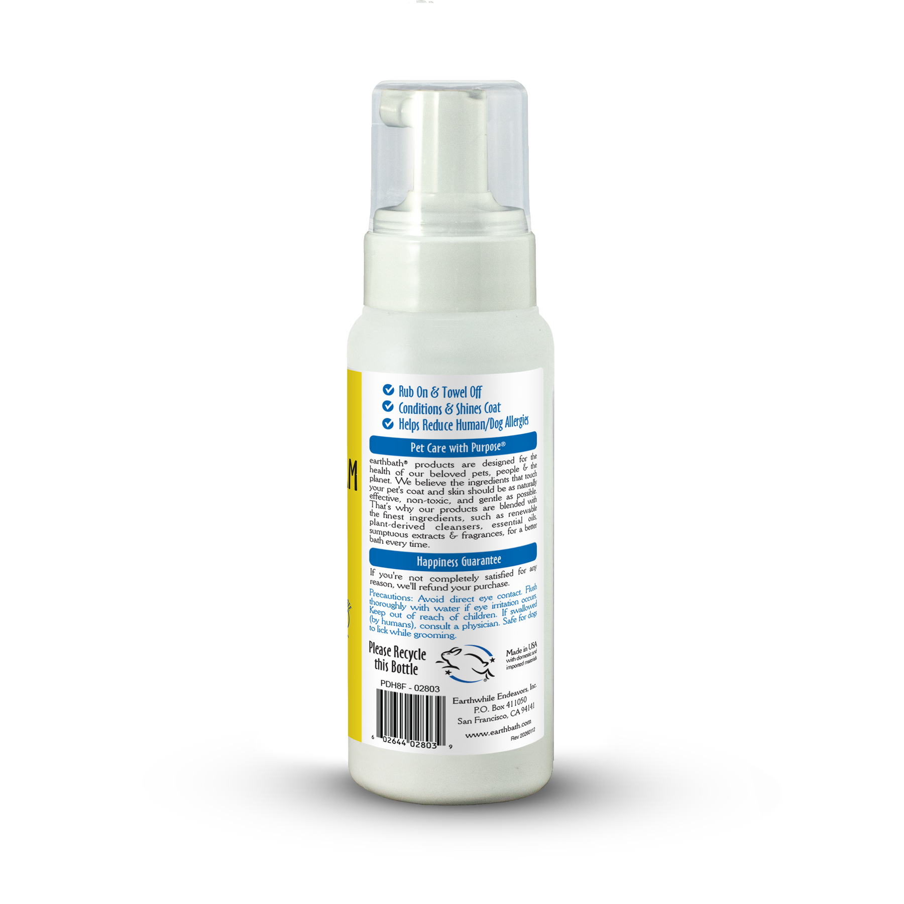 Hypoallergenic Waterless Dog Grooming Foam | earthbath® Hypoallergenic Waterless Dog Grooming Foam | earthbath®