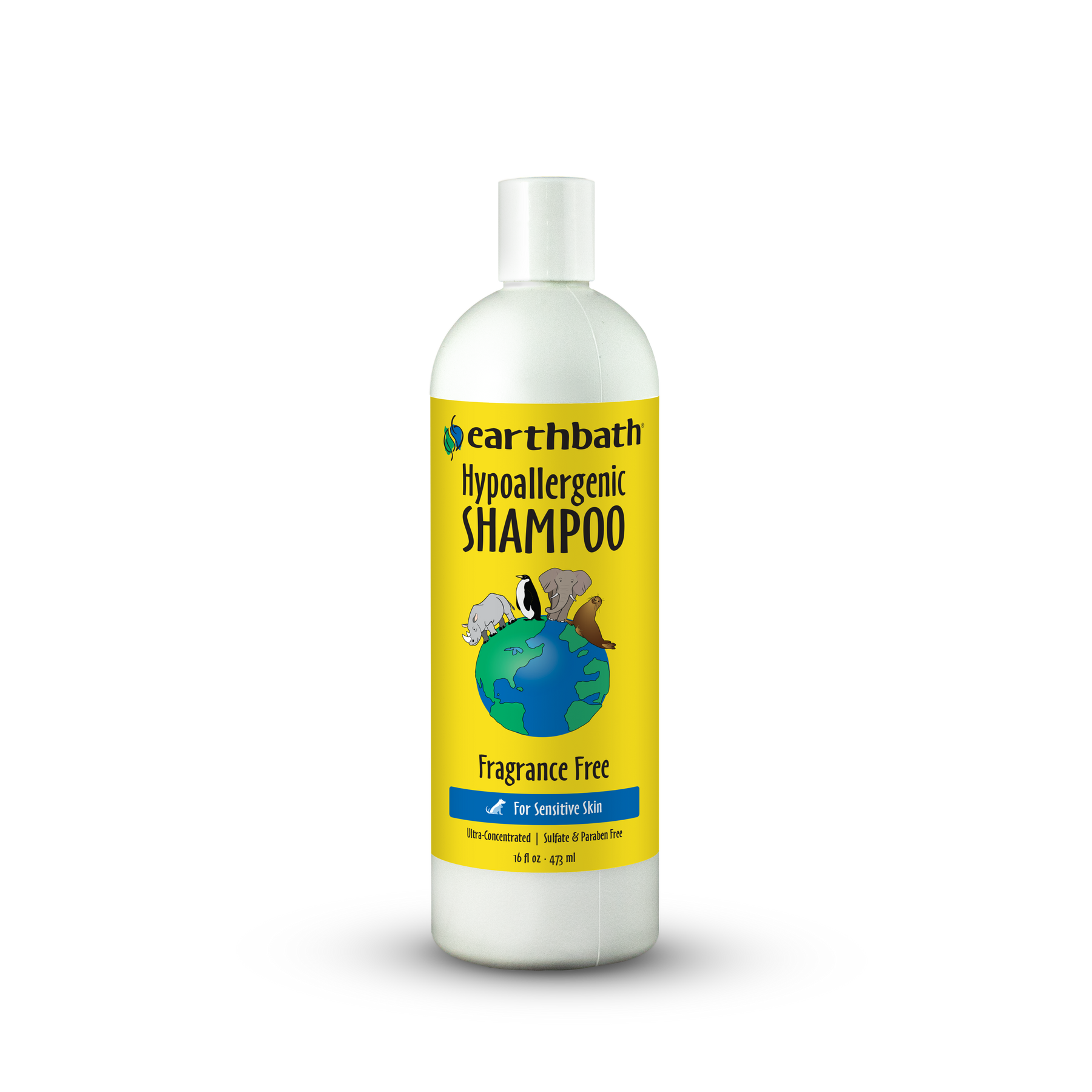Earthbath hypoallergenic shampoo bottle on a white background