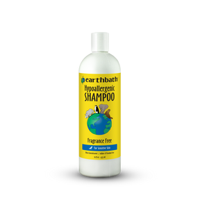 Earthbath hypoallergenic shampoo bottle on a white background