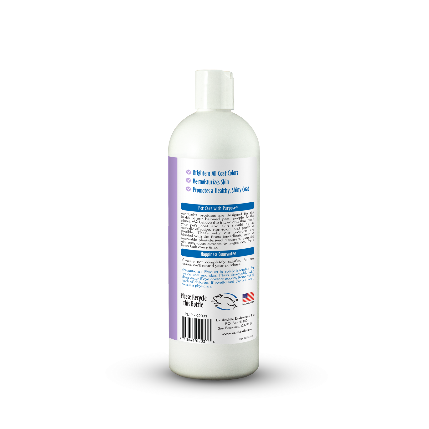 White bottle with a label on a white background