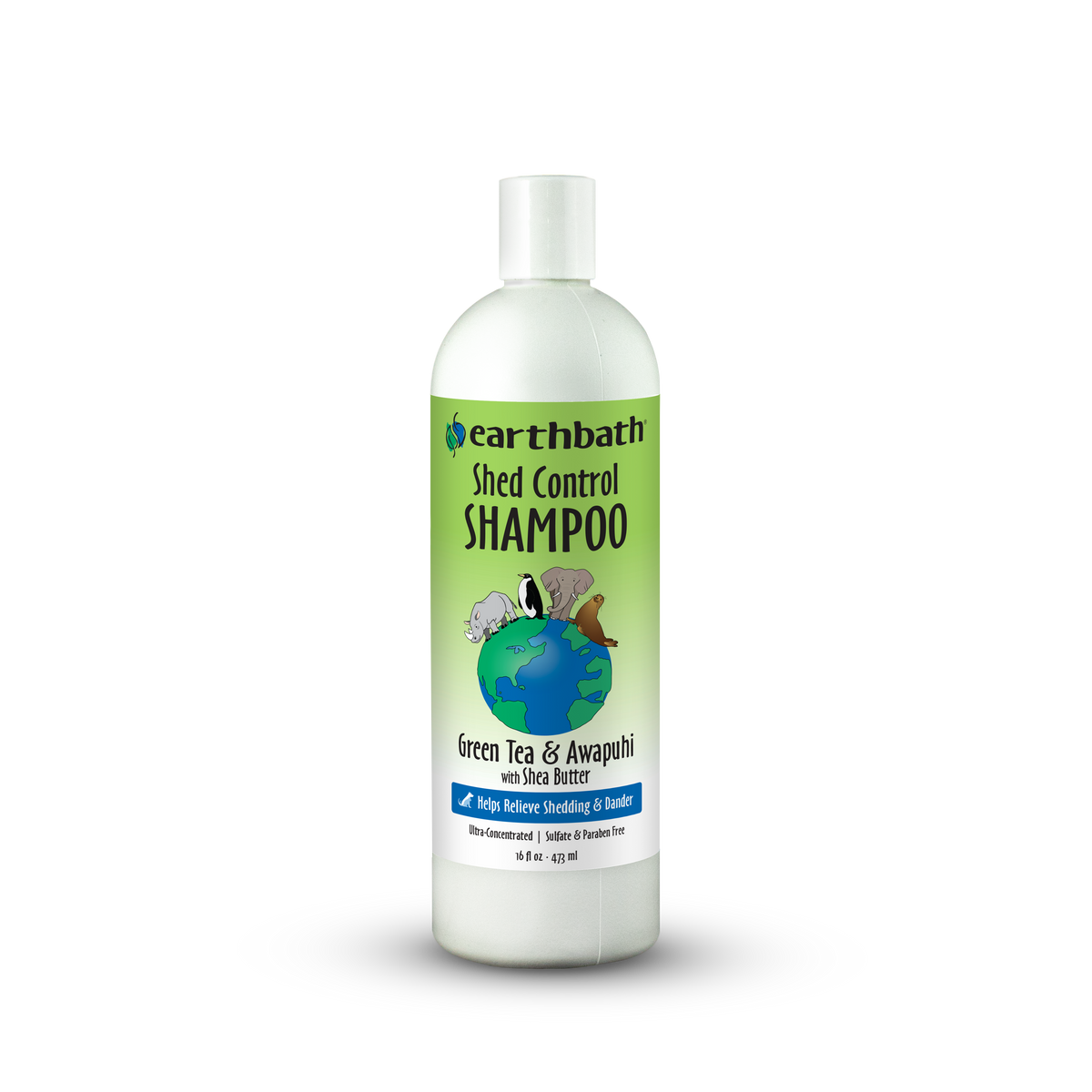 Earthbath Shed Control Shampoo bottle on a white background