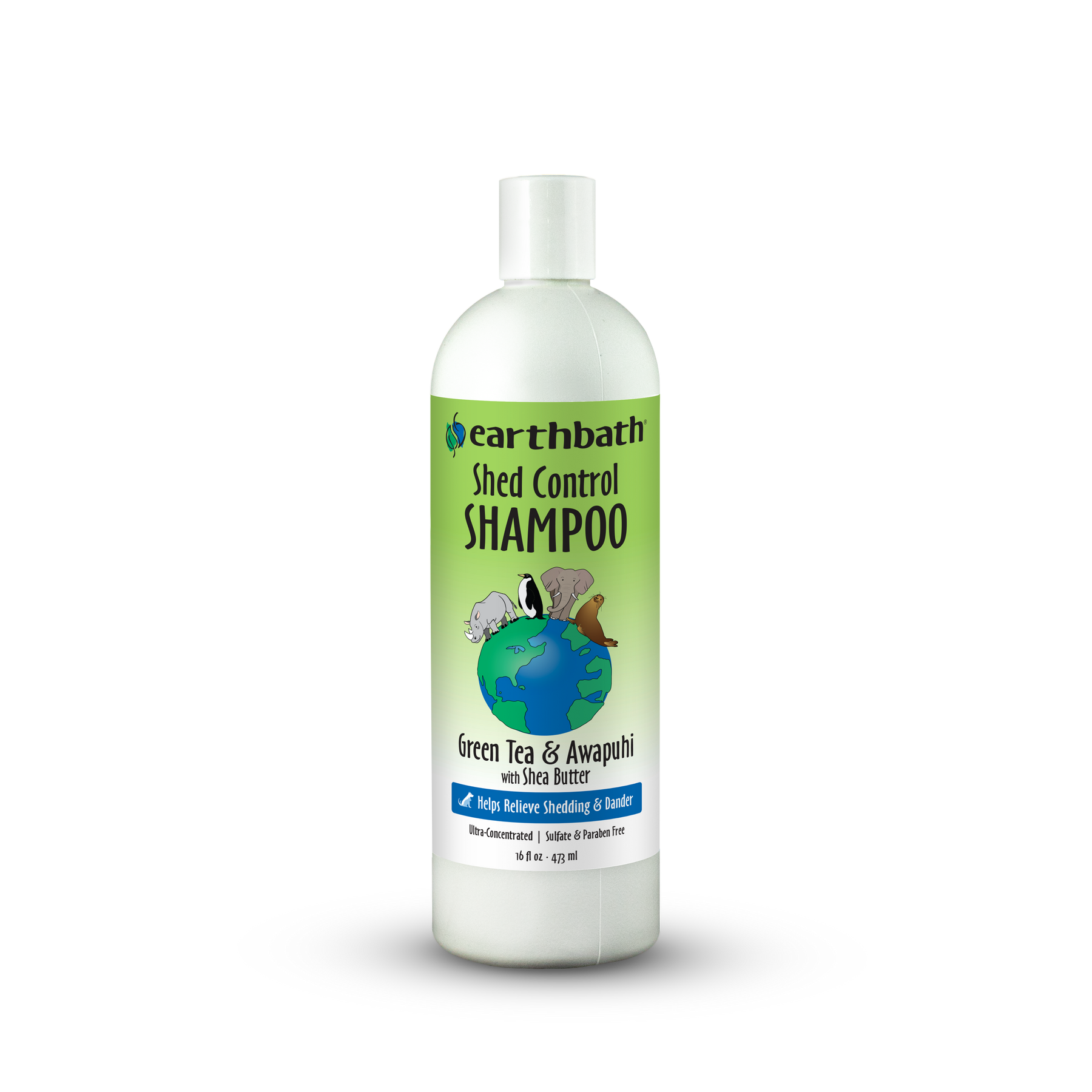 Earthbath Shed Control Shampoo bottle on a white background