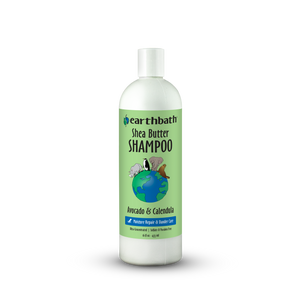 Bottle of Earthbath Shea Butter Shampoo on a white background