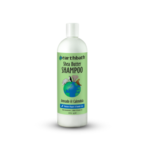 Bottle of Earthbath Shea Butter Shampoo on a white background