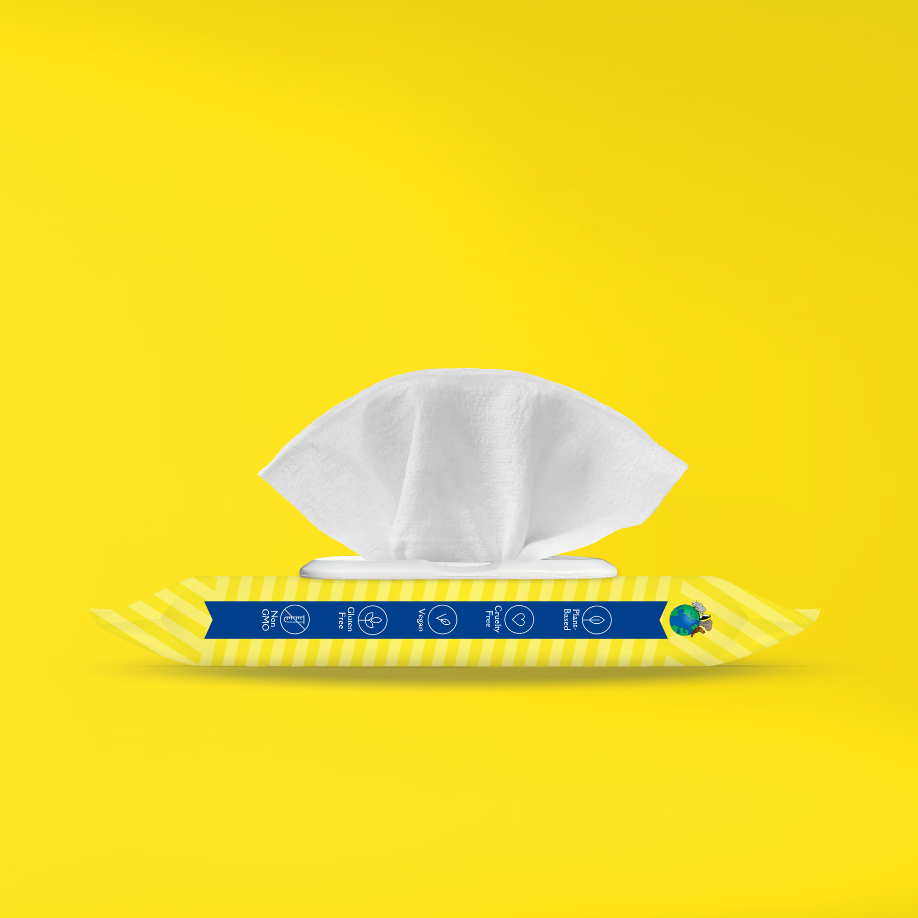 earthbath wipes on a yellow background
